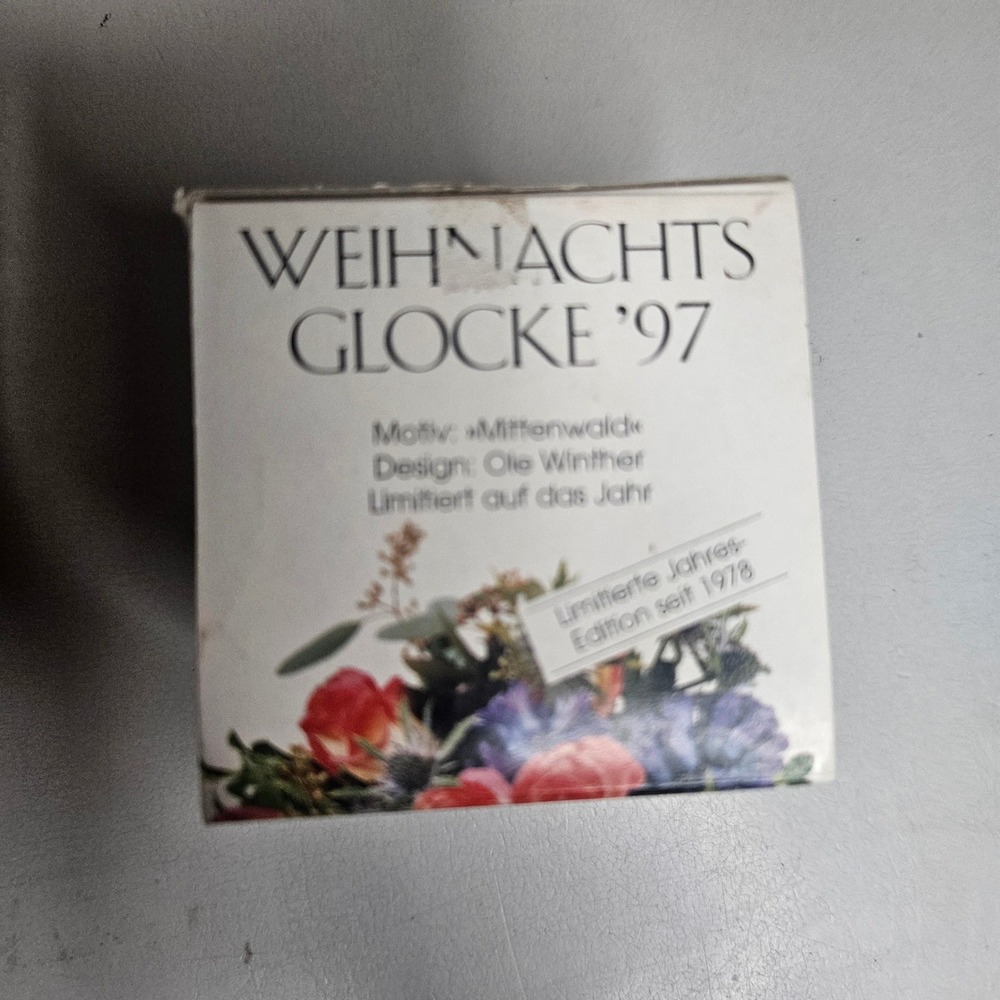 Hutschenreuther 1997 Christmas Bell Mittenwald Ole Winther Porcelain Ornament